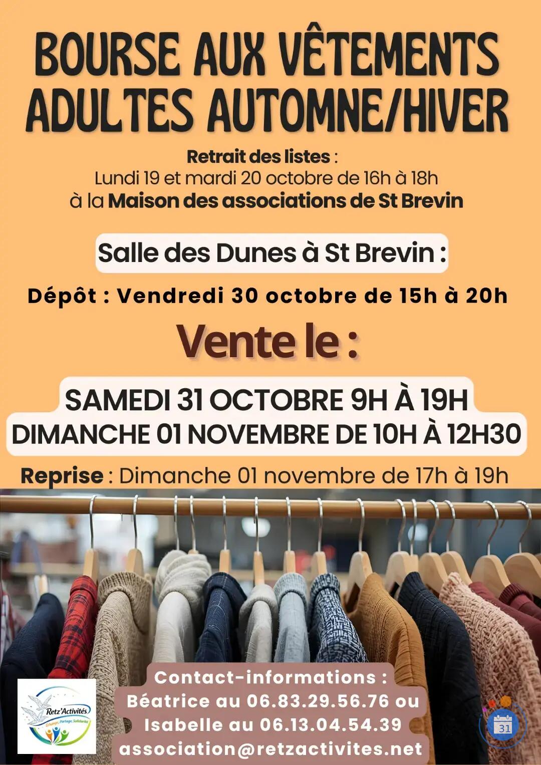 Image BOURSE AUX VETEMENTS ADULTES AUTOMNE / HIVER (photo 1)