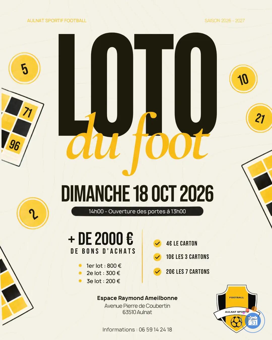 Image Loto Aulnat Foot (photo 1)