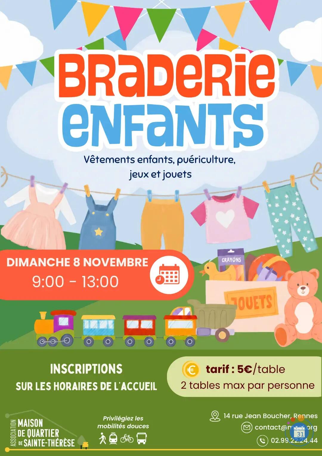Image Braderie enfants, vêtements, puériculture, jeux et jouets (photo 1)