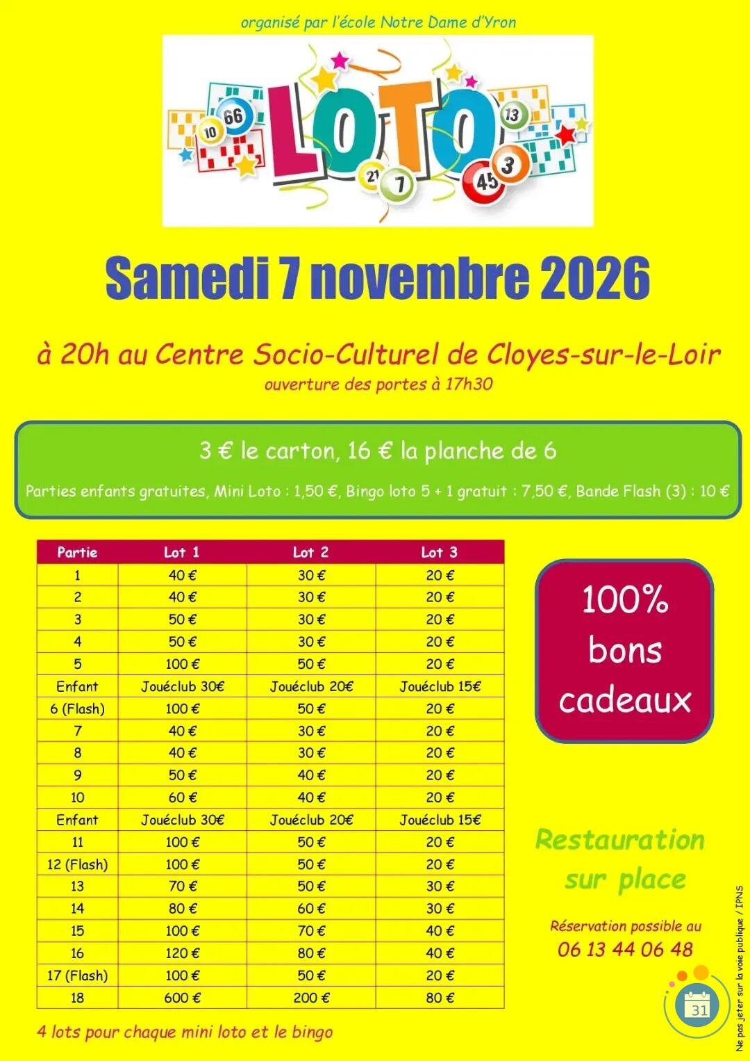 Image Loto de l'école NDY (photo 1)