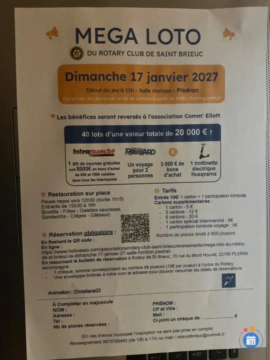Image MEGA LOTO DU ROTARY DE ST BRIEUC (photo 1)