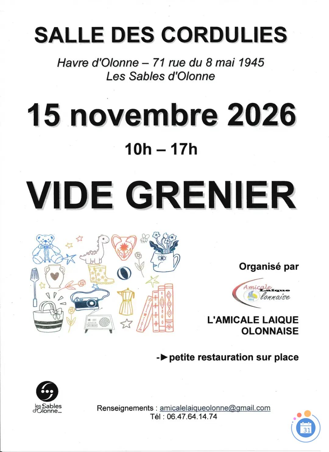 Image Vide grenier de l'Amicale Laïque Olonnaise (photo 1)