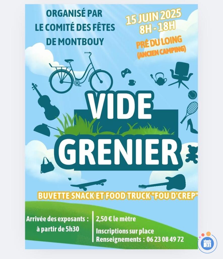 Image Vide grenier organisé par le comité des fêtes de Montbouy (photo 1)