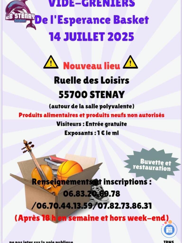 Image Vide grenier de l'Espérance Basket de Stenay (photo 1)