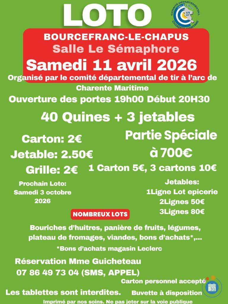 Image Loto comité départemental de tir à l'arc Charente-Maritime (photo 1)