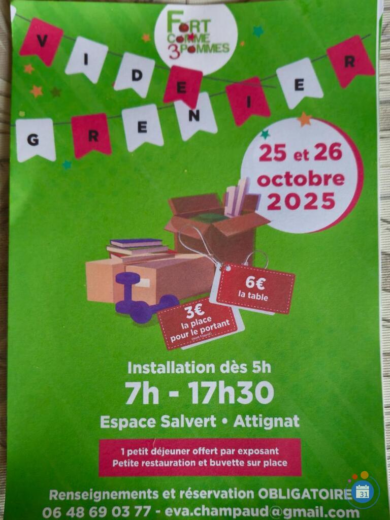 Image Vide grenier de l association fort comme 3 pommes (photo 1)
