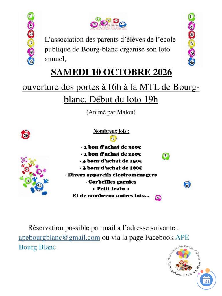Image Loto ape école publique de Bourg-blanc (photo 1)