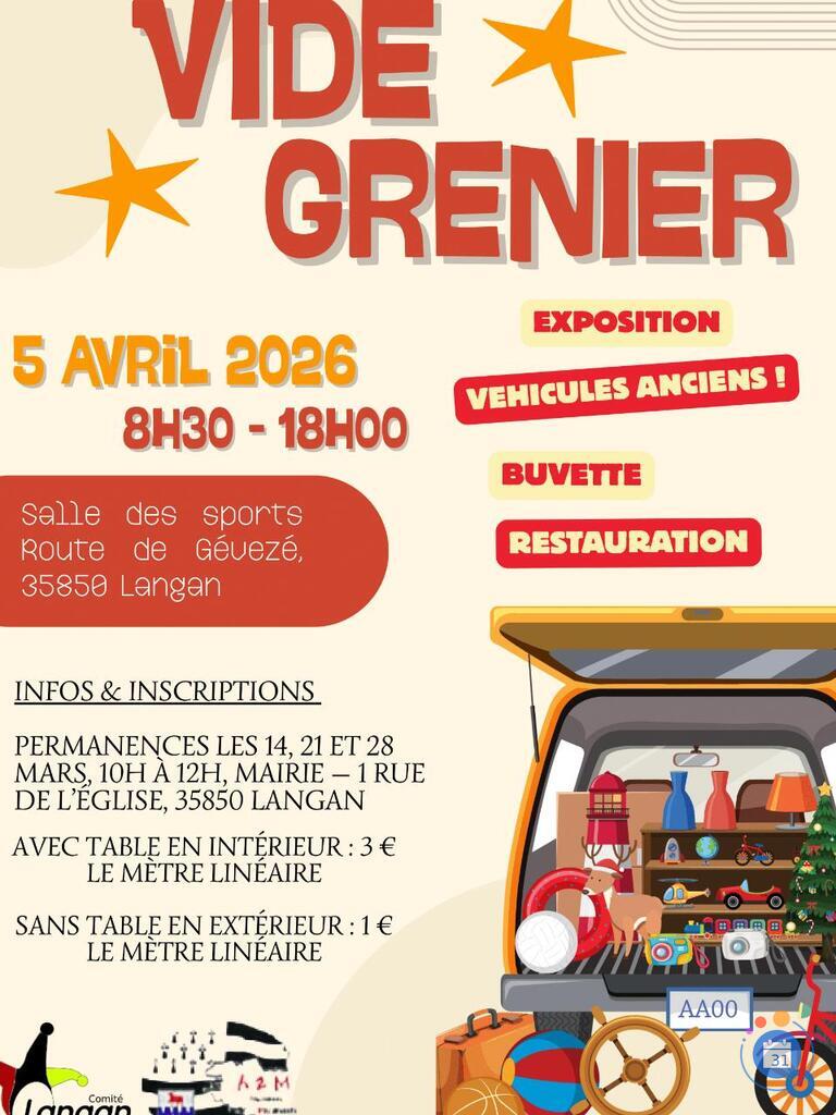 Image VIDE GRENIER avec exposition de véhicule ancien (photo 1)
