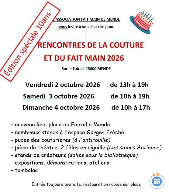 Image Les rencontres de la couture et du fait main 2026 (photo 1)