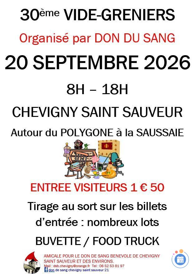 Image Vide-greniers du don du sang de Chevigny Saint Sauveur (photo 1)