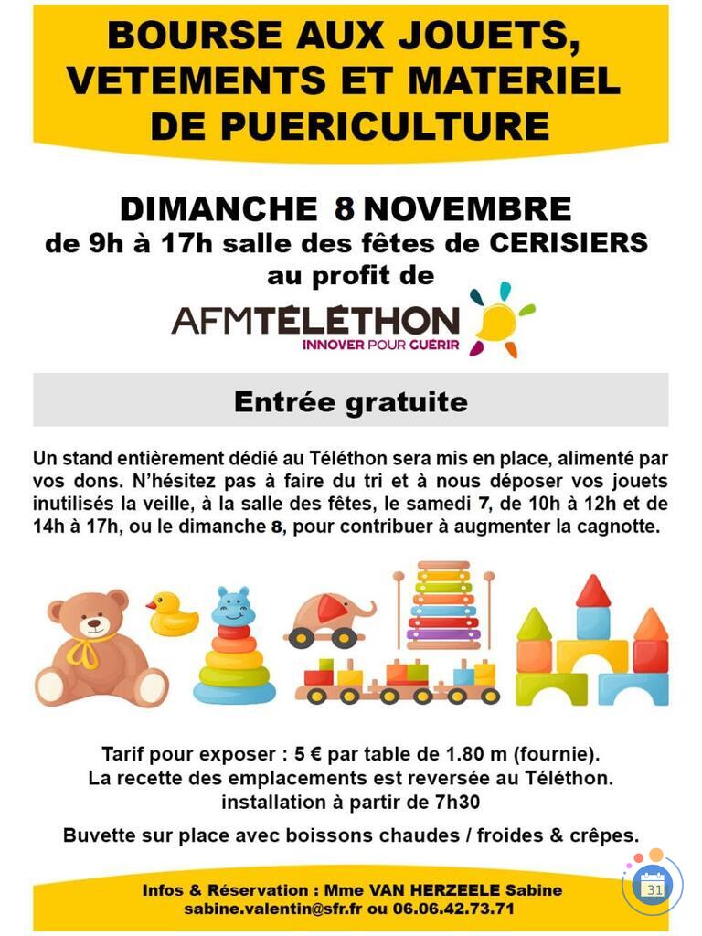 Image Bourse aux jouets, vêtements, puériculture profit Téléthon (photo 1)