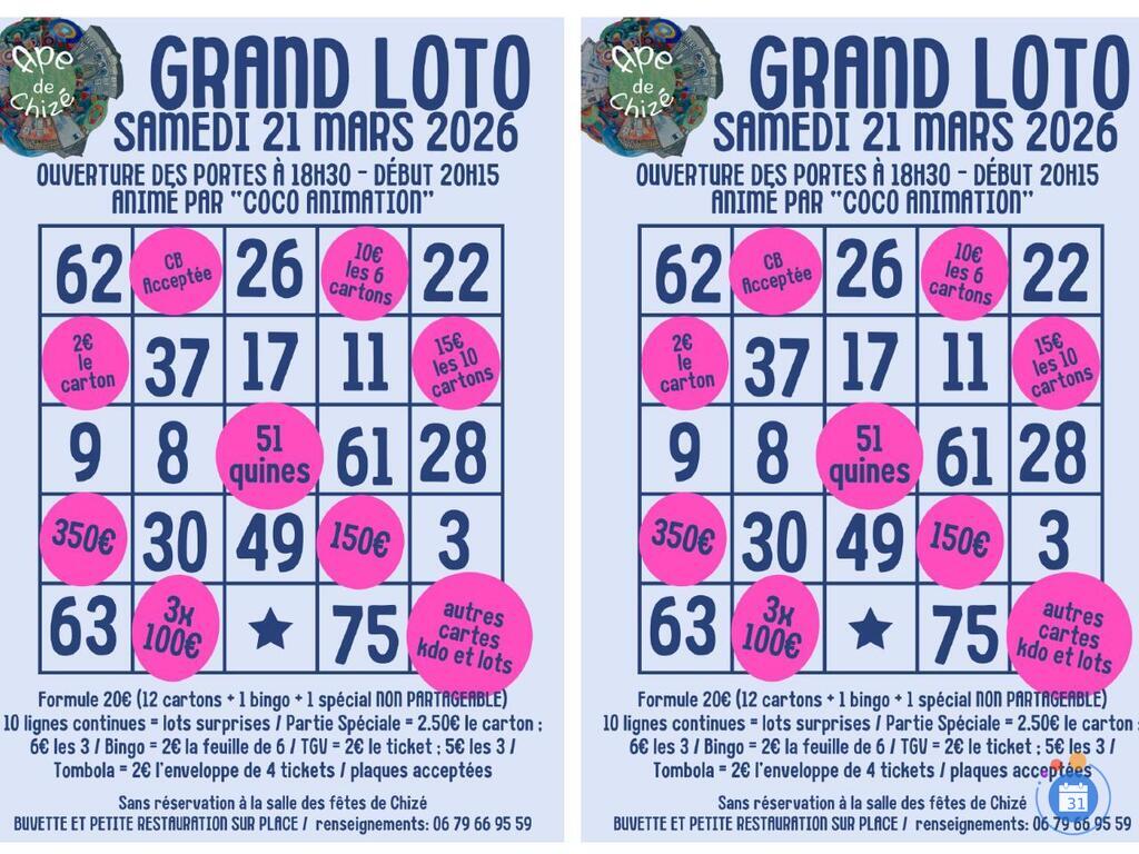 Image loto' APE CHIZE animé par COCO ANIMATION' (photo 1)