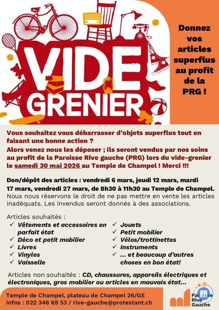 Image Vide-grenier au profit de la Paroisse protestante Rivegauche (photo 1)