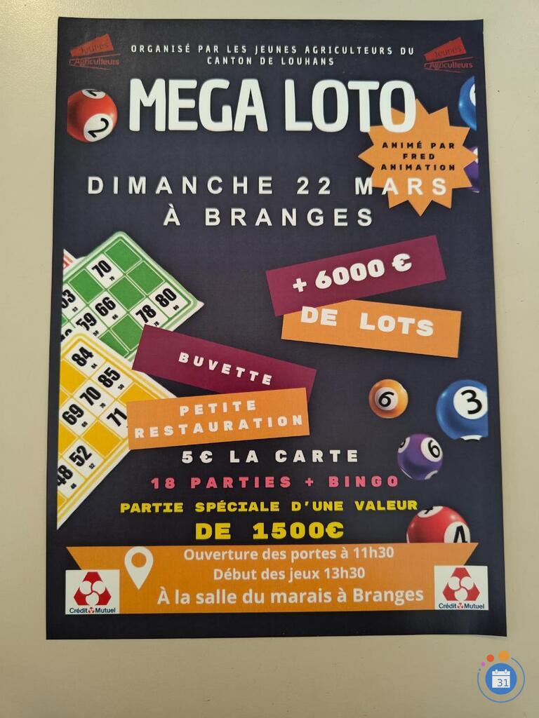 Image Mega loto à Branges organisé par les JA de Louhans (photo 1)