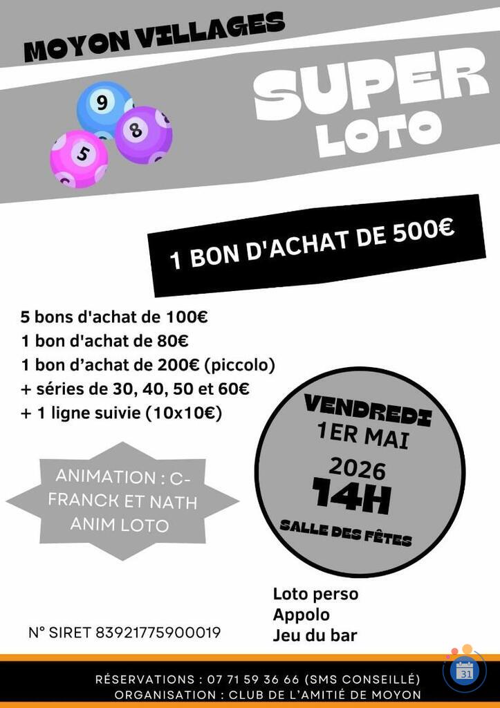 Image Super loto organise par le club de l'amitie (photo 1)