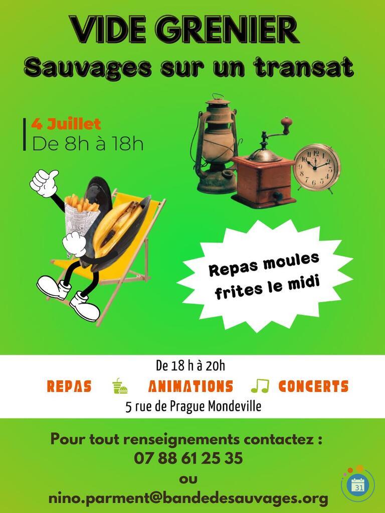 Image Vide grenier : Sauvages sur un transat (photo 1)