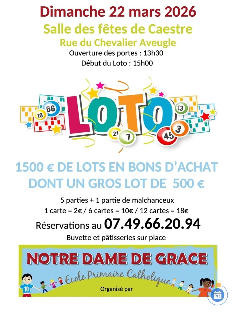 Image Loto Ecole Notre Dame de Grâce - Caestre (photo 1)