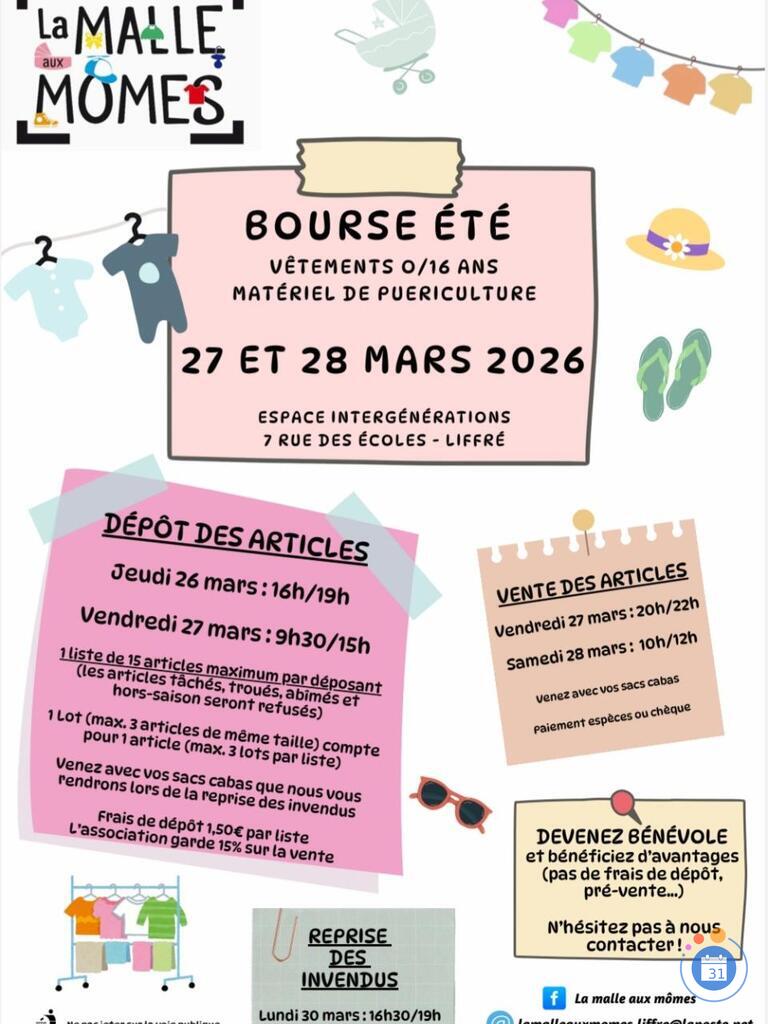 Image Bourse vêtements été 0 à 16 ans et matériel puériculture (photo 1)