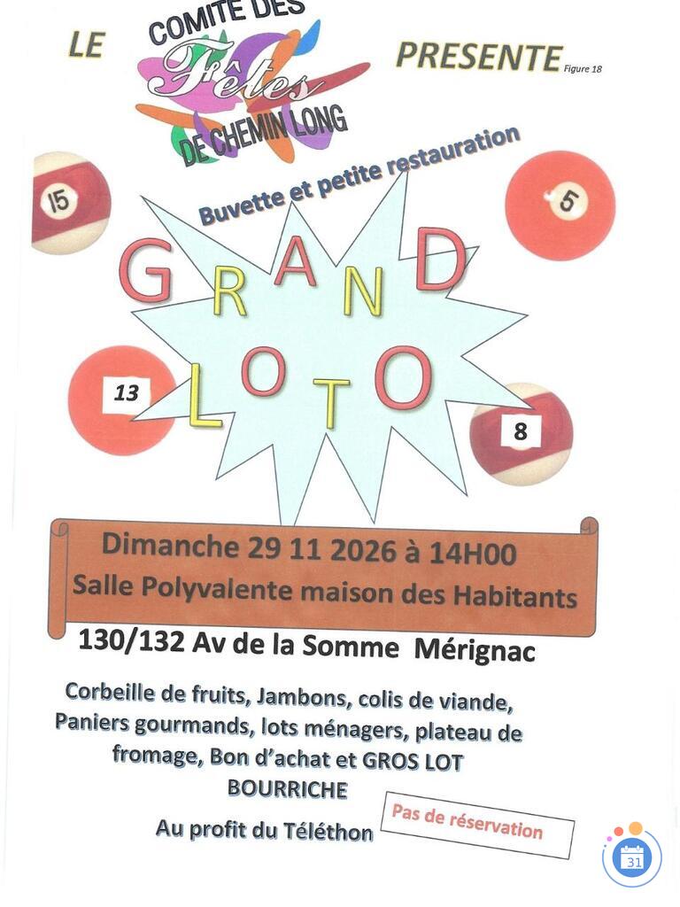 Image LOTO du comité des fêtes chemin long au profit du TELETHON (photo 1)