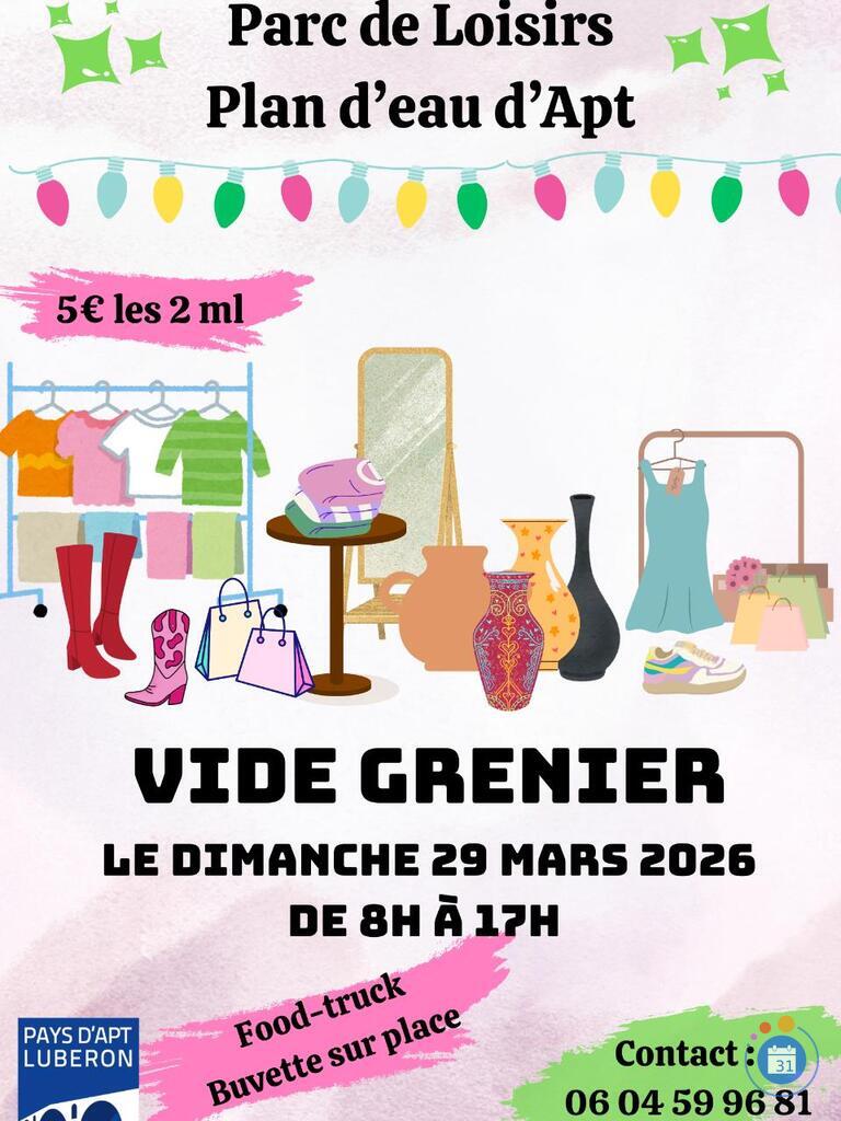 Image Grand vide grenier au parc de loisirs du plan d'eau a apt (photo 1)