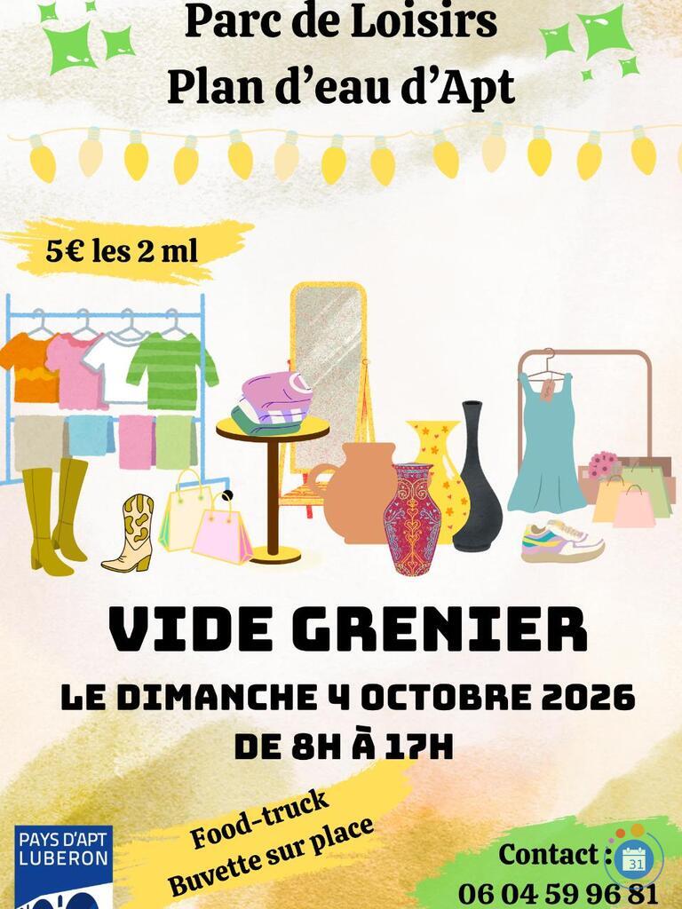 Image Grand vide grenier au parc de loisirs du plan d'eau a apt (photo 1)