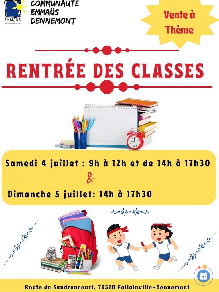 Image Vente à thème solidaire RENTREE DES CLASSES (photo 1)