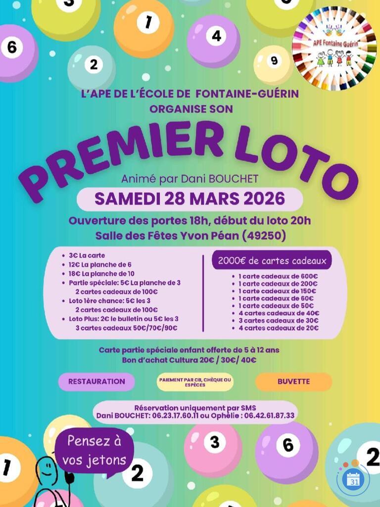 Image Loto Fontaine Guerin salle des fêtes Yvon péan (photo 1)