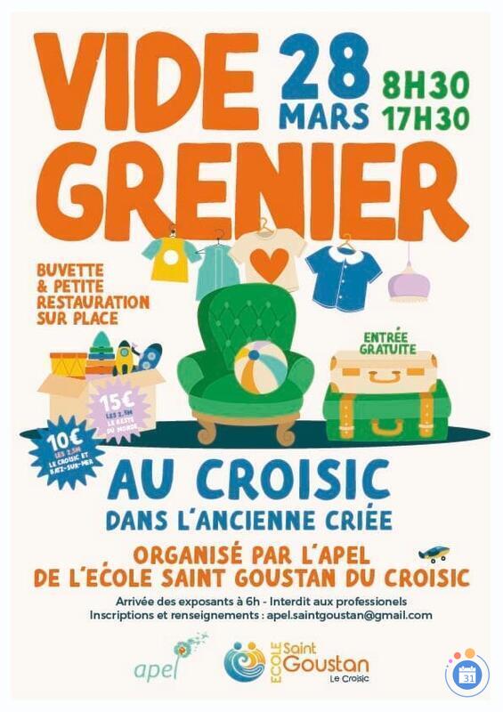 Image Vide grenier LE CROISIC - Organisé par l'école st goustan (photo 1)