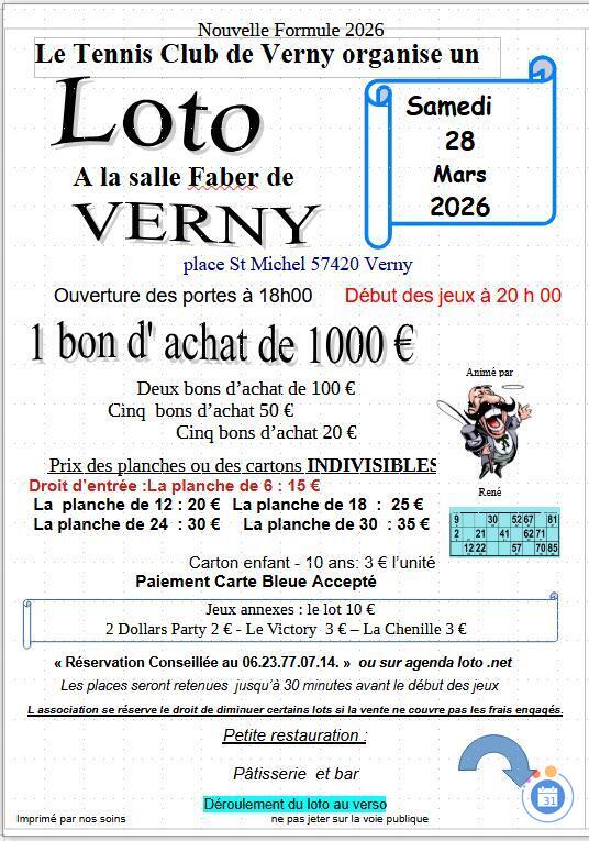 Image Loto du Tennis club de Verny (photo 1)