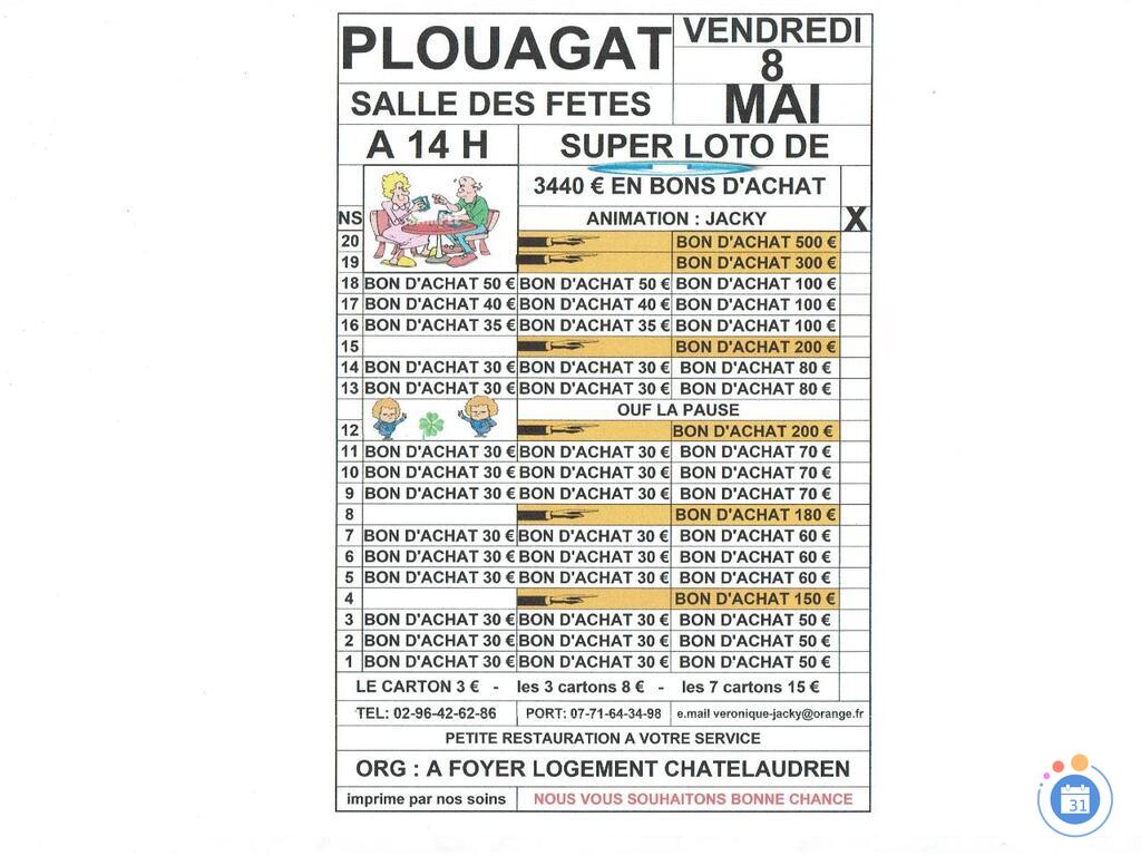 Image super loto org: AMICALE FOYER LOGEMENT animé par jacky (photo 1)