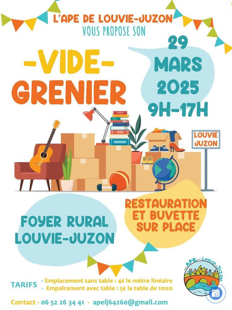 Image Vide grenier - Vide ta chambre - APE de Louvie Juzon (photo 1)
