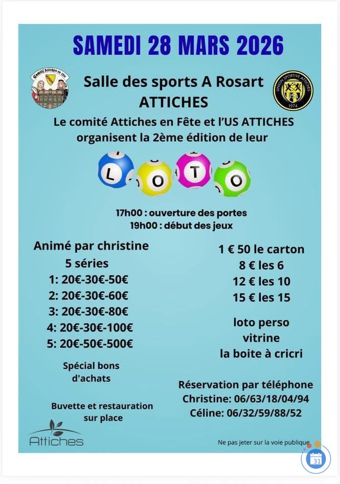 Image Loto organisé par le Comité Attiches en Fête et L'US Attiche (photo 1)