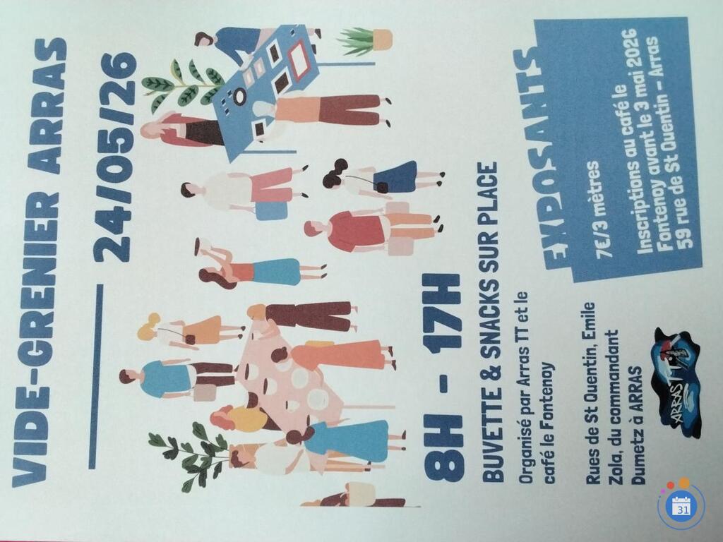 Image Vide-grenier le 24 mai 2026 à Arras rue de St quentin (photo 1)