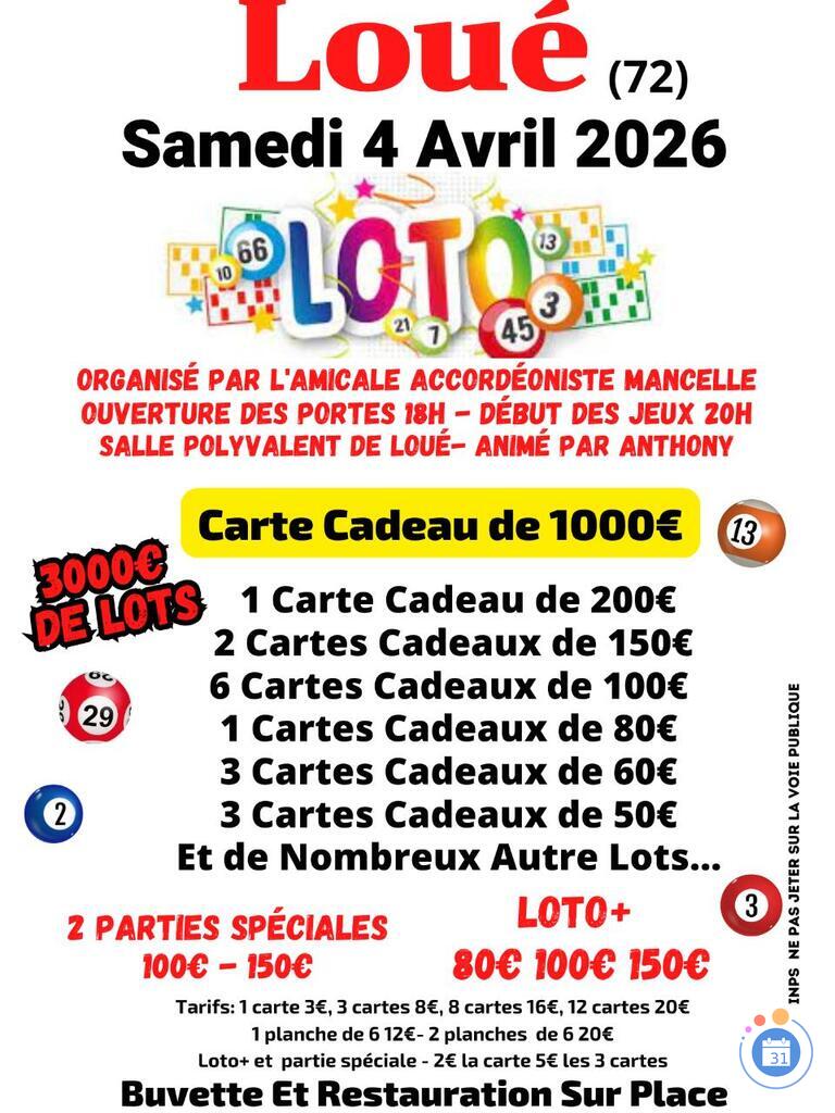 Image Loto Organisé par l'Amicale accordéoniste mancelle (photo 1)