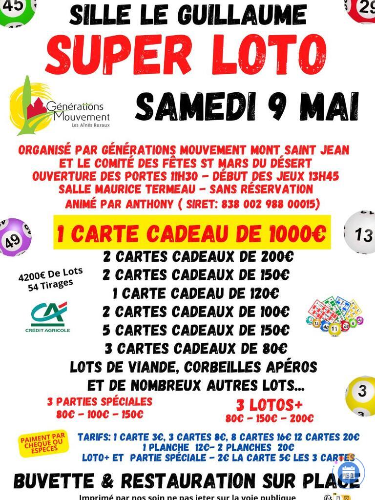 Image Loto Organisé Par Générations Mouvement Mont Saint Jean (photo 1)