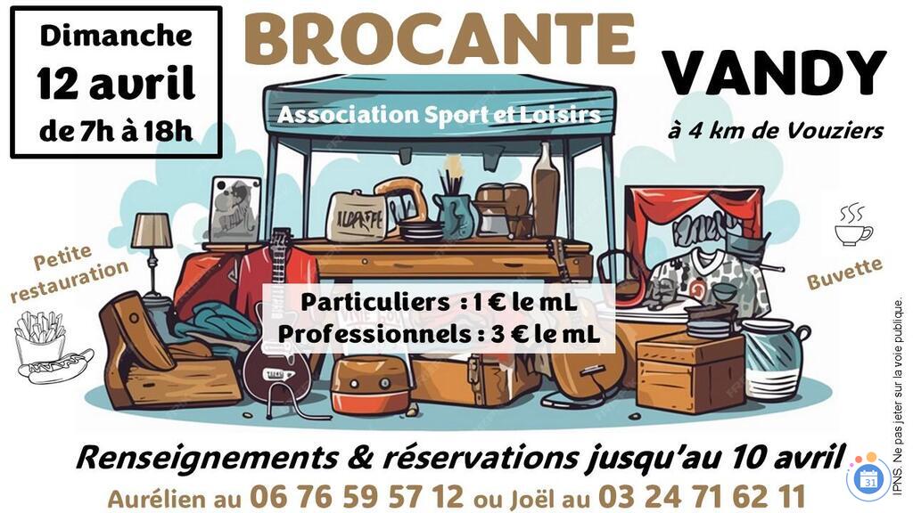 Image Brocante de l'Association Sport et Loisirs à Vandy (photo 1)