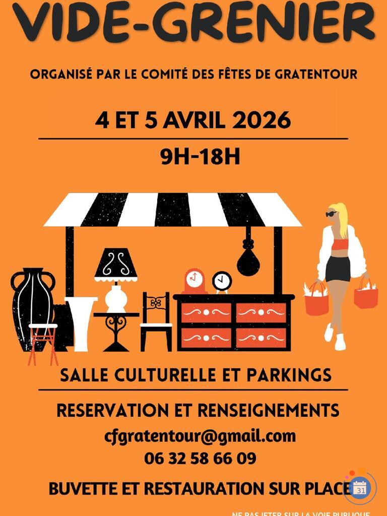 Image Vide grenier du comite des fetes de gratentour (photo 1)
