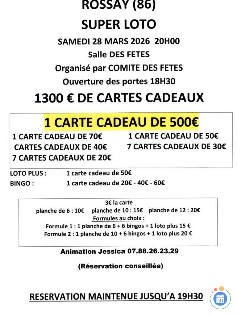 Image Super loto organise par comite des fetes (photo 1)