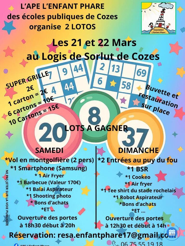 Image Deux Lotos au profil des écoles publiques de Cozes (photo 1)