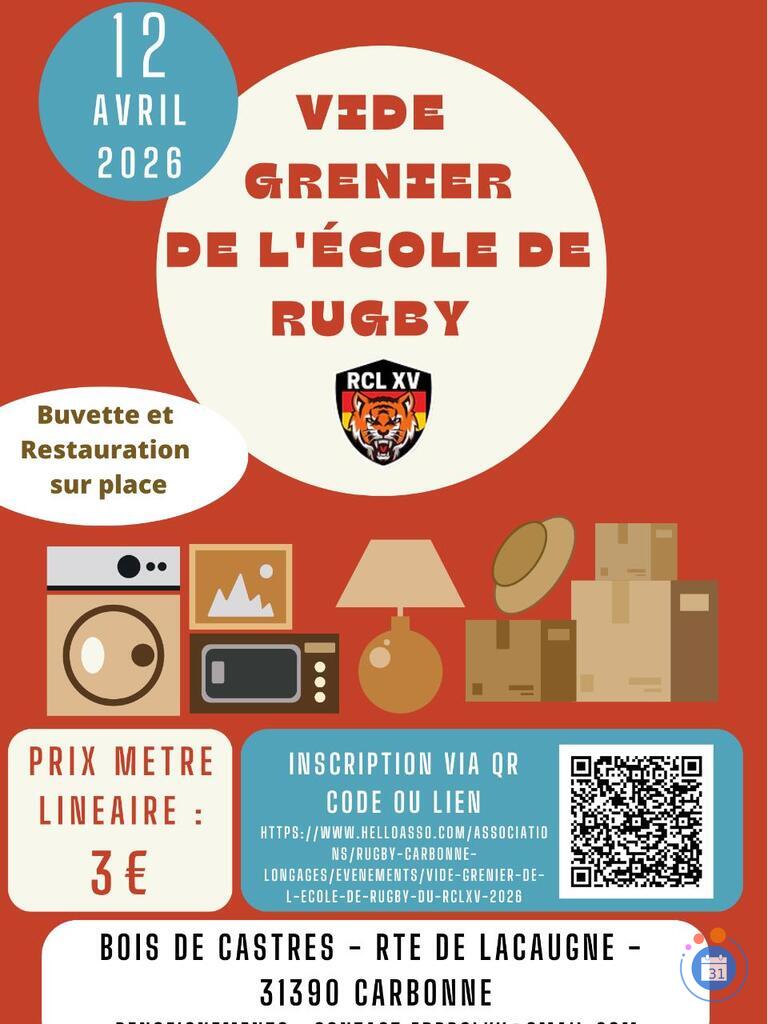 Image Vide grenier du rugby carbonne longages xv (photo 1)