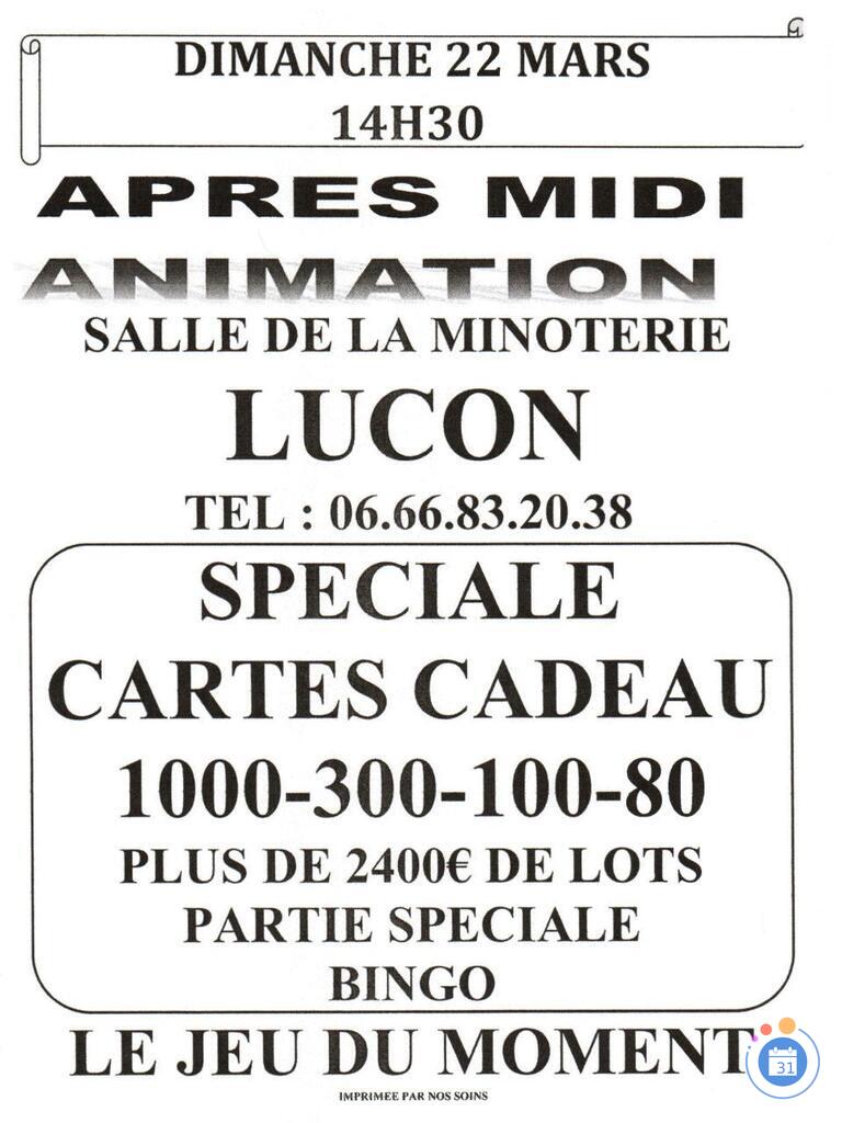 Image Après midi Animation Loto Spéciale Cartes Cadeau (photo 1)