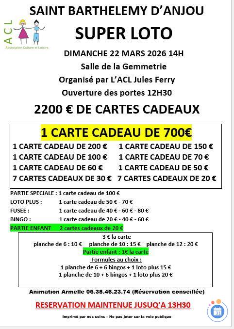 Image Super loto organisé par l'ACL Jules Ferry (photo 1)