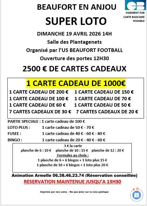 Image Super loto organisé par l'US FOOTBALL BEAUFORT (photo 1)