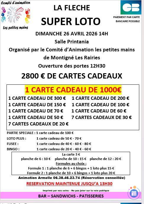 Image Super loto organisé par comite animation les petites mains (photo 1)