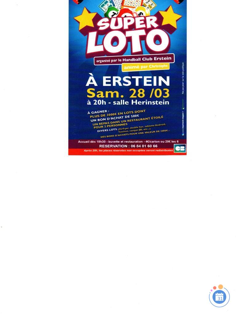 Image Loto handball club Erstein animé par Christophe (photo 1)