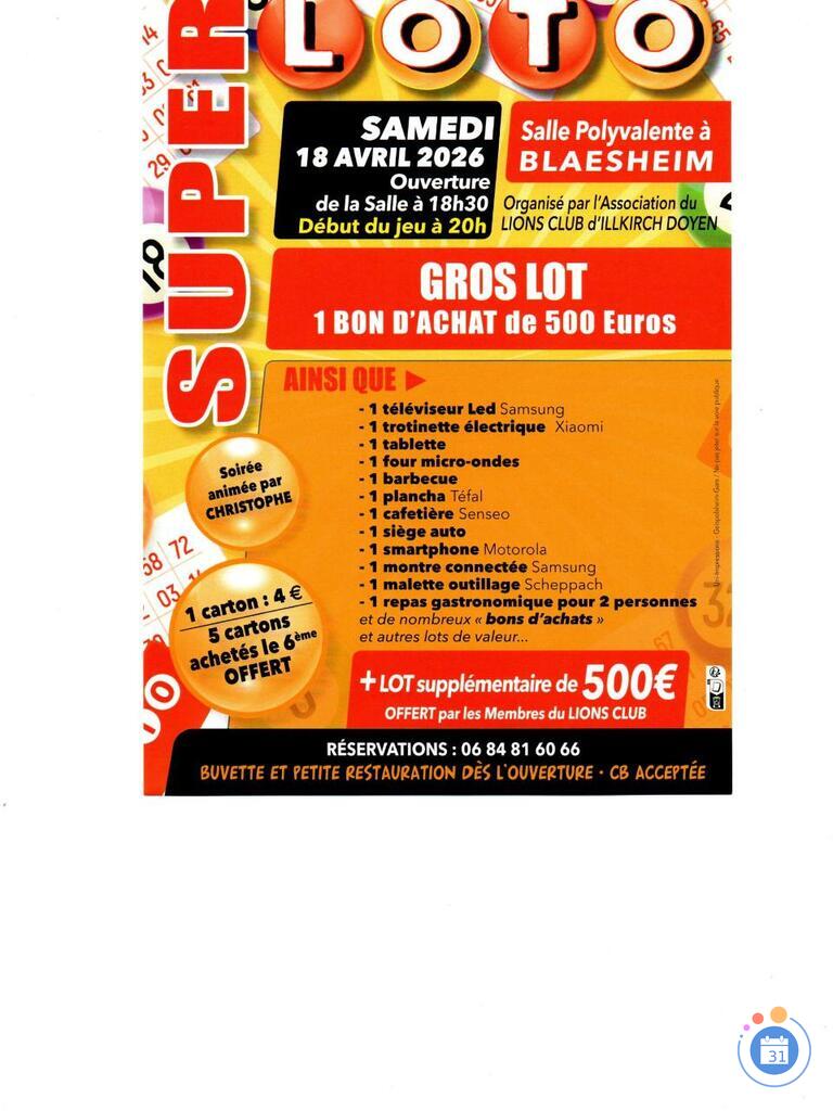 Image Loto lions club Illkirch animé par Christophe (photo 1)