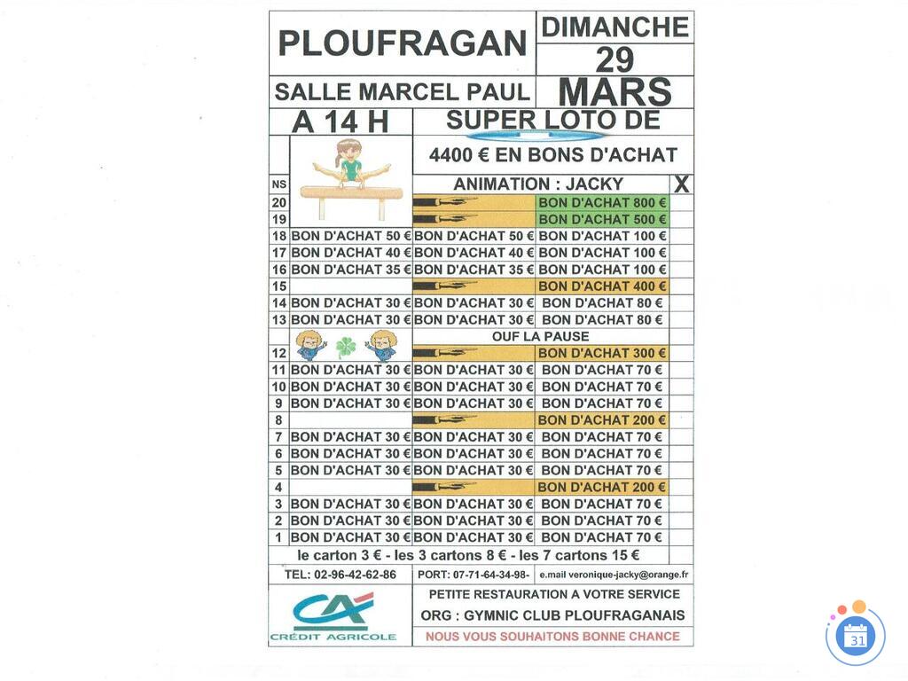 Image Super loto org: gymnic club ploufraganais anime par jacky (photo 1)