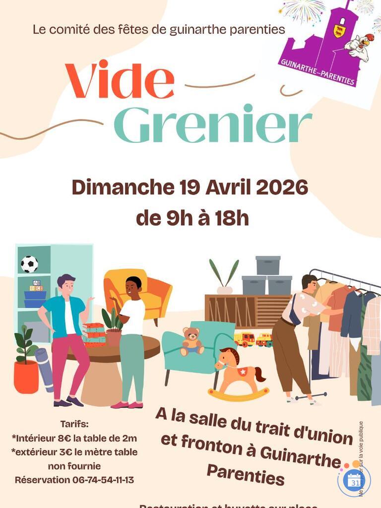 Image Vide grenier du comité des fêtes de guinarthe parenties (photo 1)