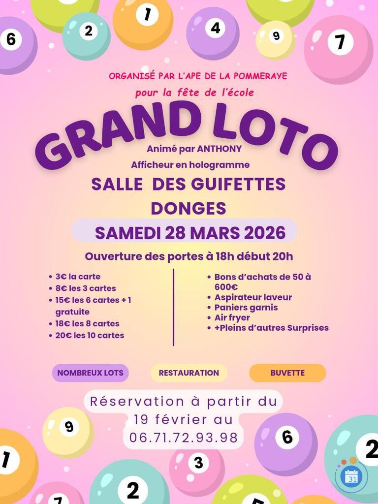 Image Loto APE de la pommeraye pour fête de l'école (photo 1)
