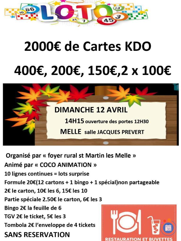Image loto' foyer rural st martin les melle, coco animation' (photo 1)